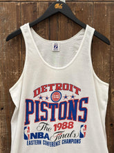 Load image into Gallery viewer, Detroit Pistons Vintage 1988 NBA Finals Logo 7 Tank Top White ABC Vintage 