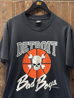 Detroit Pistons Vintage 1988 OG Bad Boys Logo Tee Faded Black ABC Vintage 