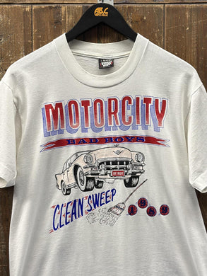 Detroit Pistons Vintage 1989 Motorcity Bad Boys Clean Sweep Tee White ABC Vintage 