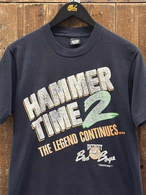 Detroit Pistons Vintage 1990 Bad Boys Hammer Time 2 Tee Super Faded Black ABC Vintage 