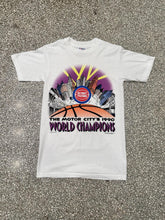 Load image into Gallery viewer, Detroit Pistons Vintage 1990 The Motor City&#39;s World Champions City Skyline White ABC Vintage 