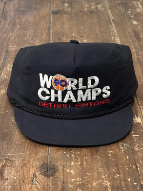 Detroit Pistons Vintage 1990 World Champs Snapback Black ABC Vintage 