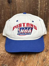 Load image into Gallery viewer, Detroit Pistons Vintage 1996 NBA Playoffs Snapback White Blue ABC Vintage 