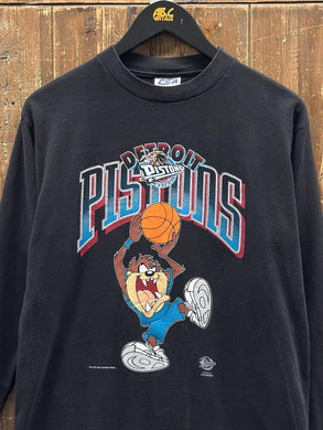 Detroit Pistons Vintage 1996 Taz L/S Tee Black ABC Vintage 