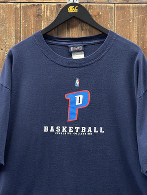 Detroit Pistons Vintage 2000s P Logo Tee Navy ABC Vintage 