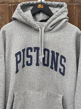 Load image into Gallery viewer, Detroit Pistons Vintage 2000s Spell Out Logo Champion Reserve Weave Hoodie Grey ABC Vintage 