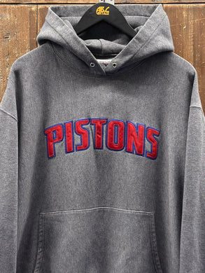 Detroit Pistons Vintage 2000s Spell Out Logo Hoodie Dark Grey ABC Vintage 