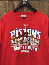 Load image into Gallery viewer, Detroit Pistons Vintage 2004 Goin' To Work Playoff Tee Red ABC Vintage 