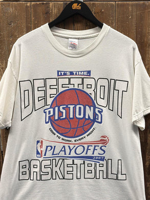 Detroit Pistons Vintage 2007 Playoffs Basketball Tee White ABC Vintage 