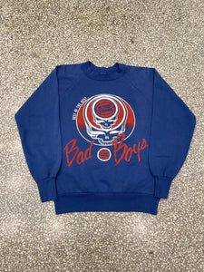 Detroit Pistons Vintage 80s Bad Boys Grateful Dead Crewneck Faded Blue Rare ABC Vintage 