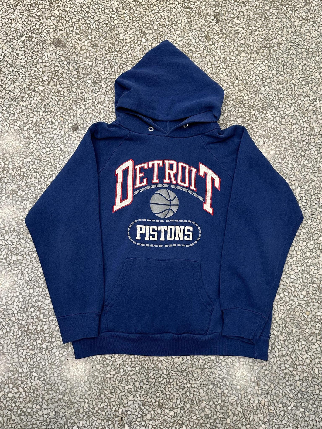 Detroit Pistons Vintage 80s Champion Hoodie Blue ABC Vintage 