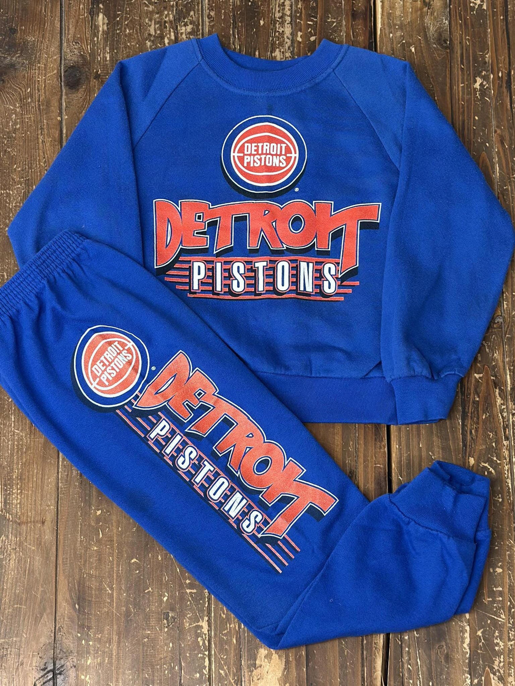 Detroit Pistons Vintage 80s Youth Sweatsuit Blue ABC Vintage 
