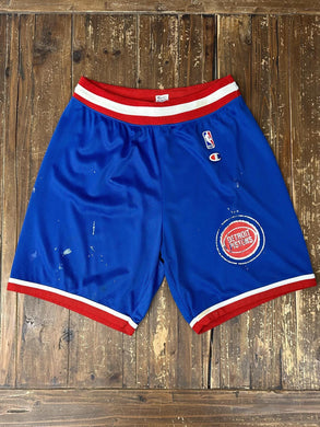 Detroit Pistons Vintage 90s Basketball Champion Short Painted Blue ABC Vintage 