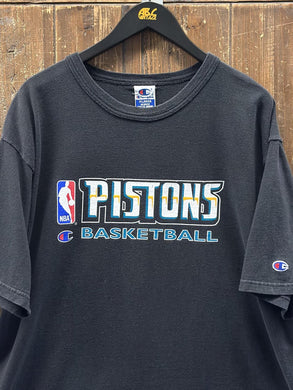 Detroit Pistons Vintage 90s Basketball Champion Tee Black ABC Vintage 