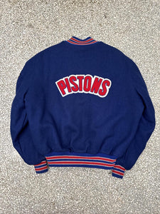 Detroit Pistons Vintage 90s DeLong Wool Varsity Bomber Jacket ABC Vintage 
