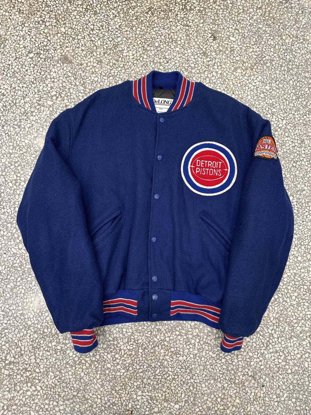 Detroit Pistons Vintage 90s DeLong Wool Varsity Bomber Jacket ABC Vintage 