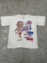 Load image into Gallery viewer, Detroit Pistons Vintage 90s Grant Hill The New Motor City Mad Man Faded Cream Salem Tee ABC Vintage 