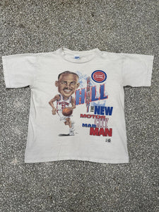 Detroit Pistons Vintage 90s Grant Hill The New Motor City Mad Man Faded Cream Salem Tee ABC Vintage 