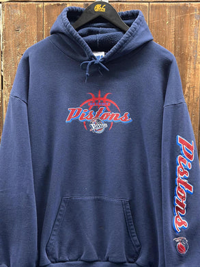 Detroit Pistons Vintage 90s Horse Logo Hoodie Navy ABC Vintage 