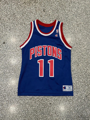 Detroit Pistons Vintage 90s Isiah Thomas Champion Basketball Jersey Blue ABC Vintage 