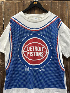 Detroit Pistons Vintage 90s Jersey Graphic Salem Tee White ABC Vintage 