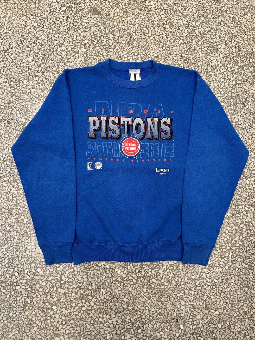 Detroit Pistons Vintage 90s Jostens Tag Crewneck Blue ABC Vintage 