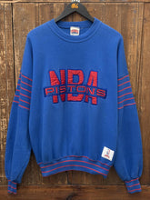 Load image into Gallery viewer, Detroit Pistons Vintage 90s NBA Nutmeg Crewneck Blue ABC Vintage 