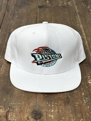 Detroit Pistons Vintage 90s OG Horse Logo Snapback White ABC Vintage 