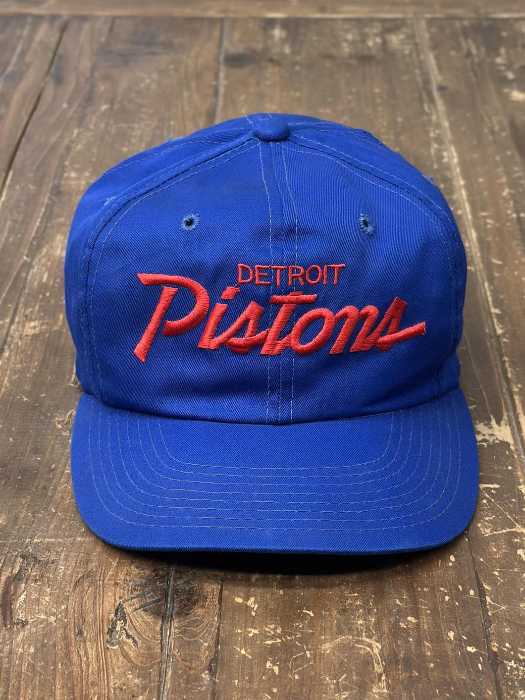 Detroit Pistons Vintage 90s OG Script Snapback Blue Red ABC Vintage 