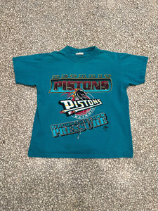 Detroit Pistons Vintage 90s Performance Under Pressure Teal ABC Vintage 