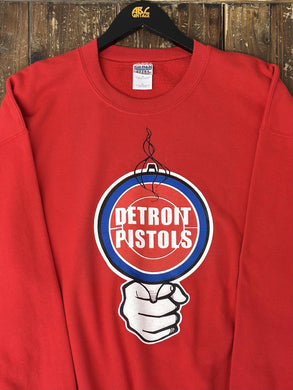 Detroit Pistons Vintage 90s Pistol Crewneck Red ABC Vintage 