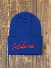 Load image into Gallery viewer, Detroit Pistons Vintage 90s Script Logo Beanie Blue ABC Vintage 