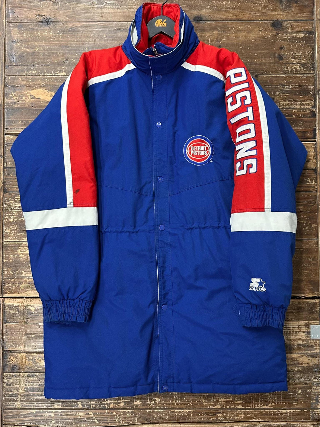 Detroit Pistons Vintage 90s Starter Long Coat Blue ABC Vintage 