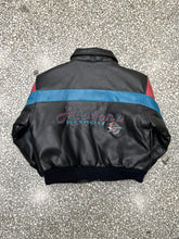 Load image into Gallery viewer, Detroit Pistons Vintage 90s Youth Leather Jacket Black Teal ABC Vintage 