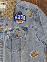 Load image into Gallery viewer, Detroit Pistons Vintage Custom Wrangler Denim Trucker Jacket ABC Vintage 