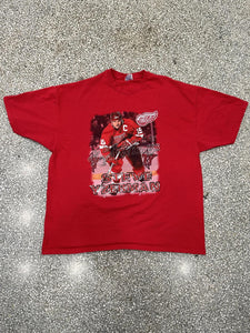 Detroit Red Wings Steve Yzerman Vintage 90s Hanes Tee Red ABC Vintage 