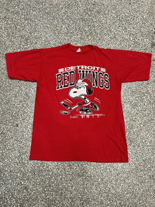 Detroit Red Wings Vintage 1989 Snoopy Paper Thin Red ABC Vintage 
