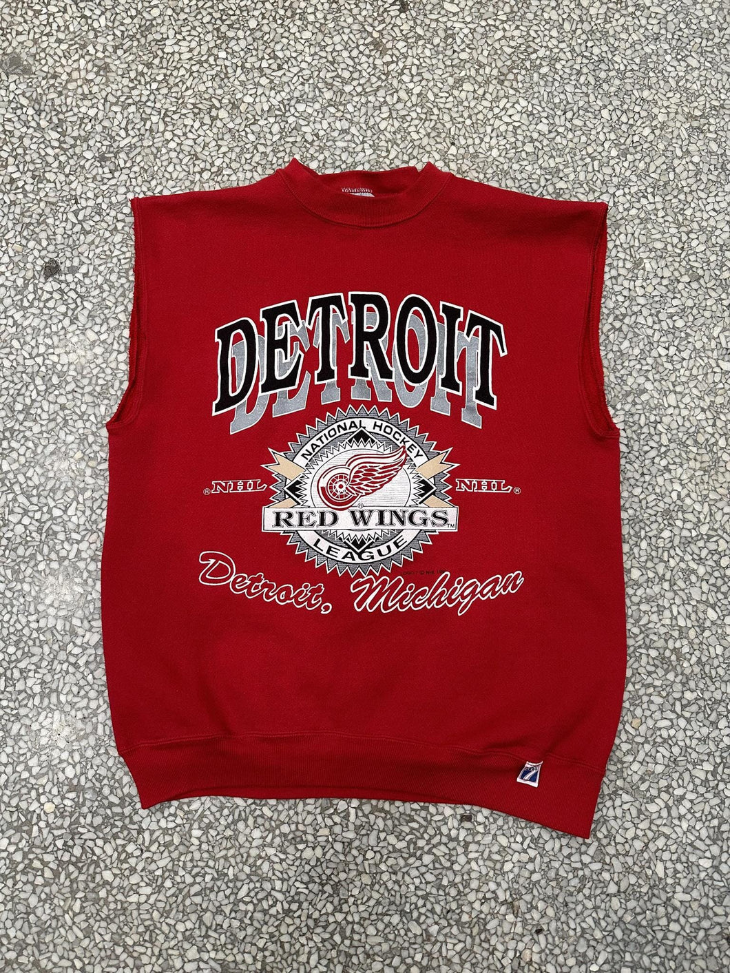 Detroit Red Wings Vintage 1991 Logo 7 Cutoff Crewneck Red ABC Vintage 