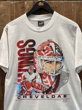 Load image into Gallery viewer, Detroit Red Wings Vintage 1992 Tim Cheveldae Fruit Of The Loom Best Tag Tee White ABC Vintage 