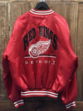 Load image into Gallery viewer, Detroit Red Wings Vintage 1993 Chalk Line Satin Bomber Jacket ABC Vintage 