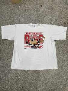 Detroit Red Wings Vintage 1993 Taz Jostens Tee White ABC Vintage 