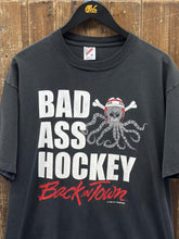 Load image into Gallery viewer, Detroit Red Wings Vintage 1995 Bad Ass Hockey Back in Town Jerzees Tee Faded Black ABC Vintage 