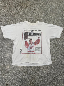 Detroit Red Wings Vintage 1997 The Detroit News & Free Press Faded White ABC Vintage 