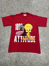 Load image into Gallery viewer, Detroit Red Wings Vintage 1997 Tweety Bird 100% Attitude Red ABC Vintage 