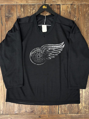 Detroit Red Wings Vintage 90s CCM Hockey Jersey Faded Black White ABC Vintage 