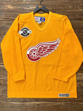 Detroit Red Wings Vintage 90s CCM Hockey Jersey Yellow ABC Vintage 