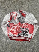 Load image into Gallery viewer, Detroit Red Wings Vintage 90s Chalk Line All Over Print Satin Bomber Jacket ABC Vintage 