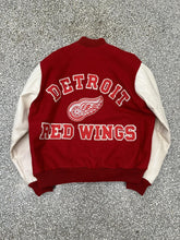 Load image into Gallery viewer, Detroit Red Wings Vintage 90s Chalk Line Wool Leather Varsity Jacket ABC Vintage 