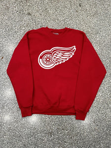 Detroit Red Wings Vintage 90s Classic Logo Crewneck Red ABC Vintage 