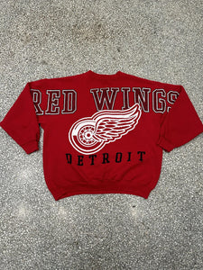 Detroit Red Wings Vintage 90s Cross Shoulder Crewneck Red ABC Vintage 